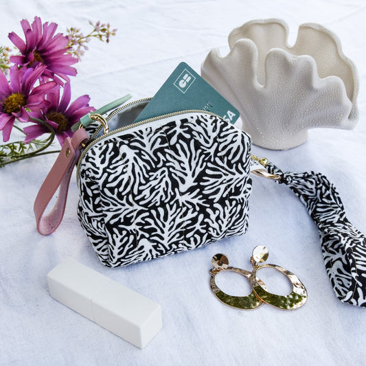 mini pochette • corail noir