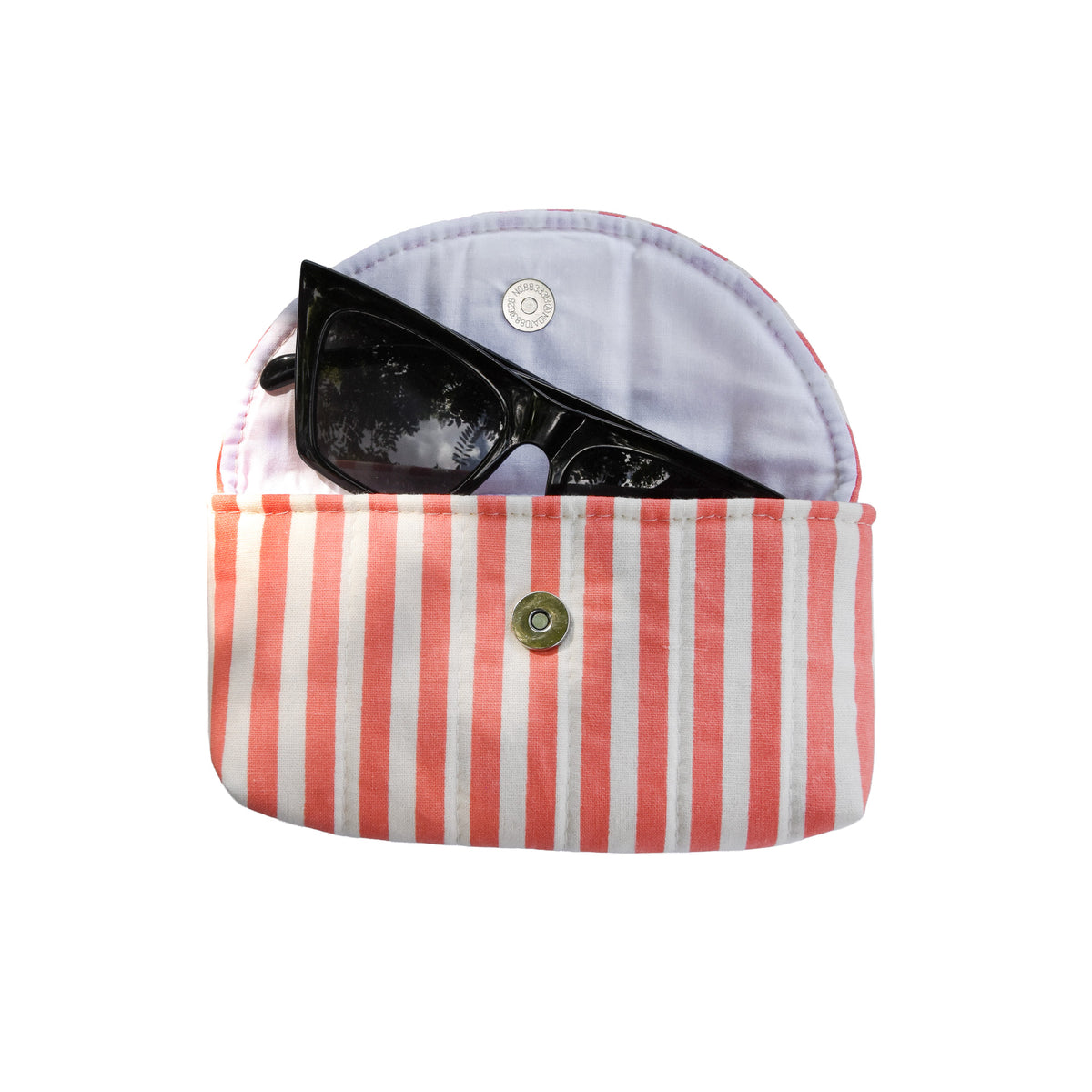 étui lunettes • rayé corail