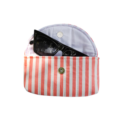 étui lunettes • rayé corail