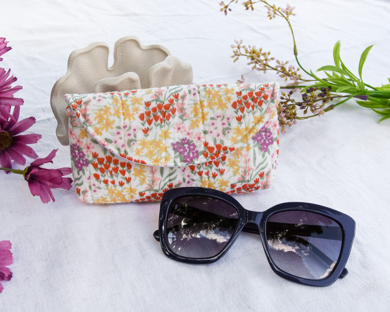 étui lunettes • floral