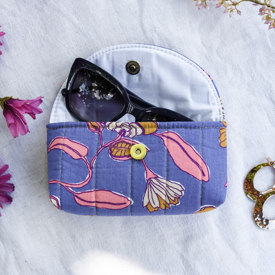 étui lunettes • floral violet